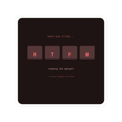 RTFM Keys Sticker — view 1