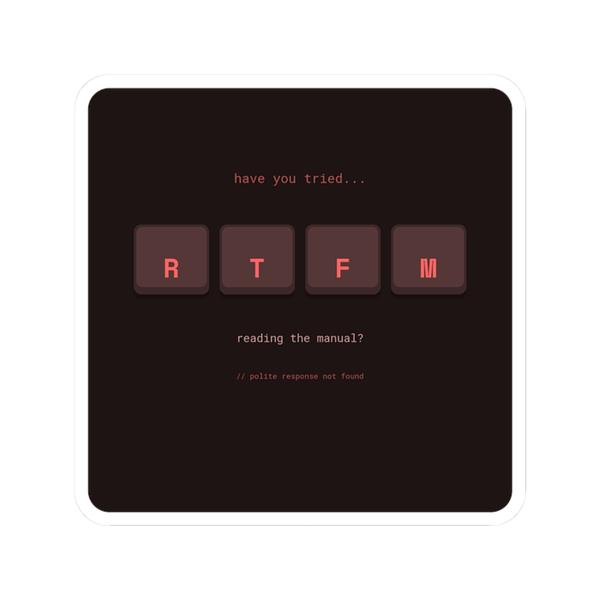 RTFM Keys Sticker