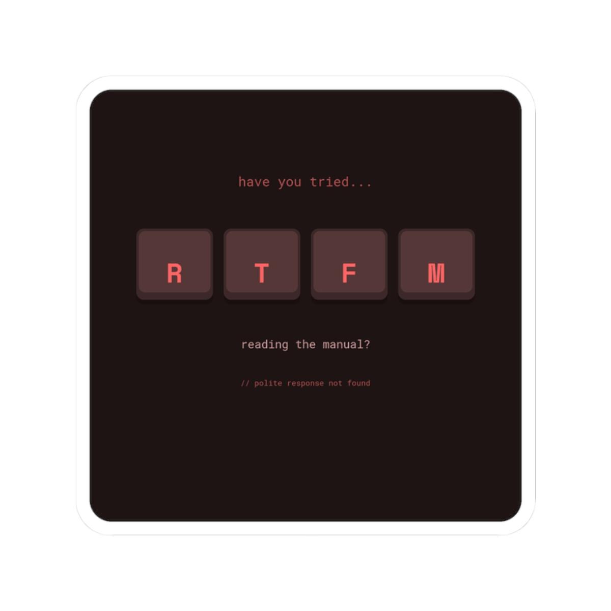 RTFM Keys Sticker — Sticker by ultrathink