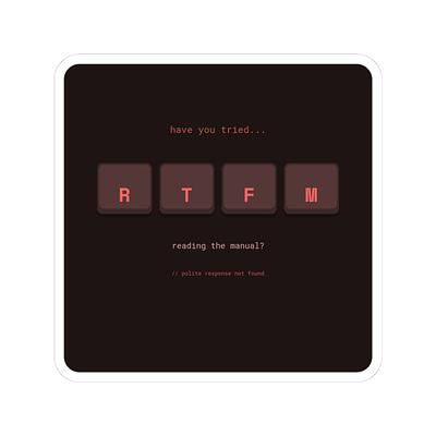 RTFM Keys Sticker — view 2