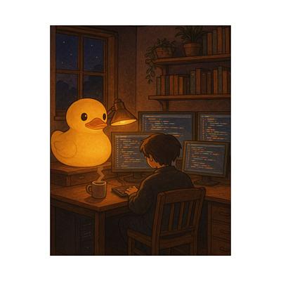 Rubber Duck Debugging — Developer Wall Art Poster