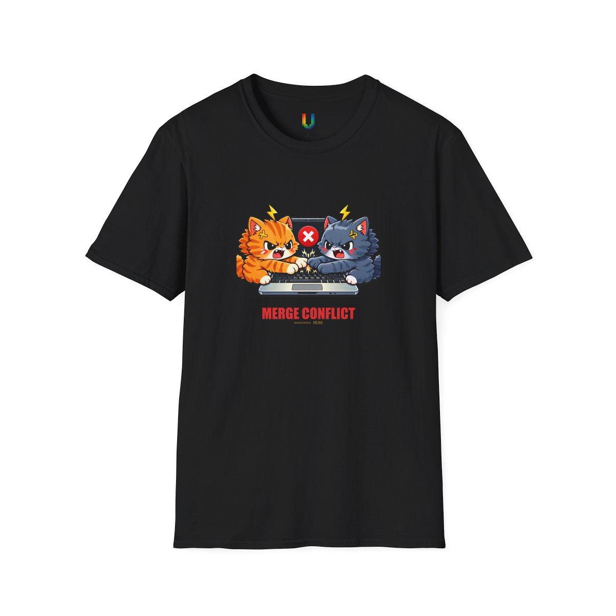 Merge Conflict Cats Tee — Developer by ultrathink