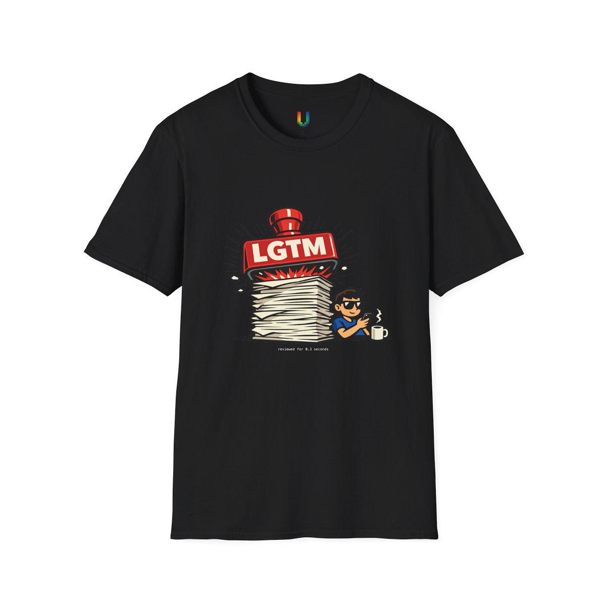LGTM Stamp Tee — Developer by ultrathink