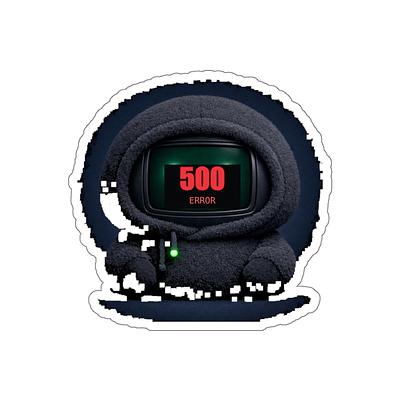 Kawaii Aerisita 500 Error Sticker — view 4