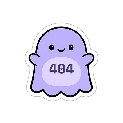404 Ghost Sticker (Die-Cut) — view 1