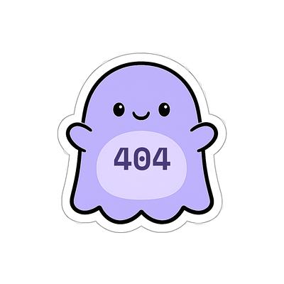 404 Ghost Sticker (Die-Cut) — view 2