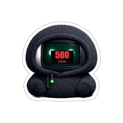 Kawaii Aerisita 500 Error Sticker — view 1