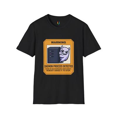 Daemon Process Warning Placard Tee — view 1